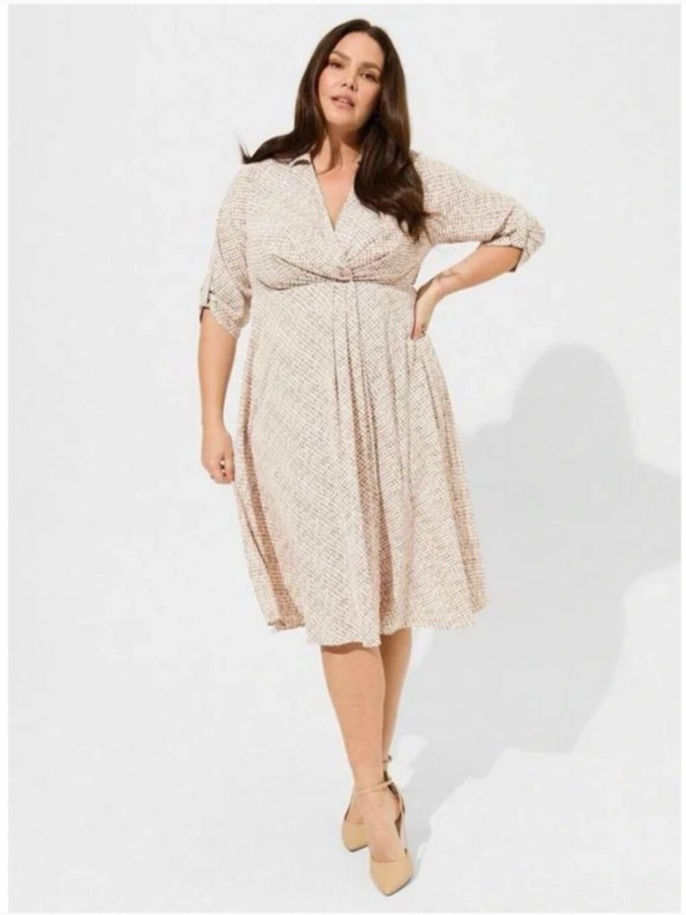 NWT Torrid Midi Studio Crepe de Chine Collared Shirt Dress Size 3x